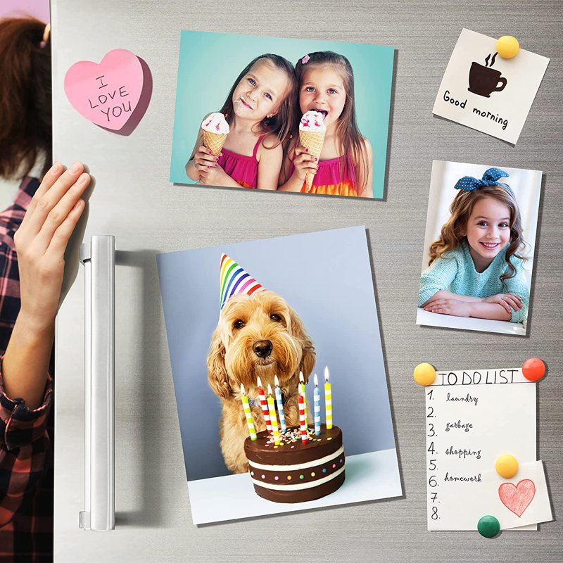 Self-Adhesive Photo Magnets Pack of 100 - Durable 4x6 Inch Magnets for Photos