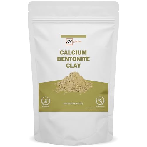 100% Natural Calcium Bentonite Clay Powder for Facial Masks, Creams, Body Wraps and Soap Making 0.5 LBS / 227 GMS