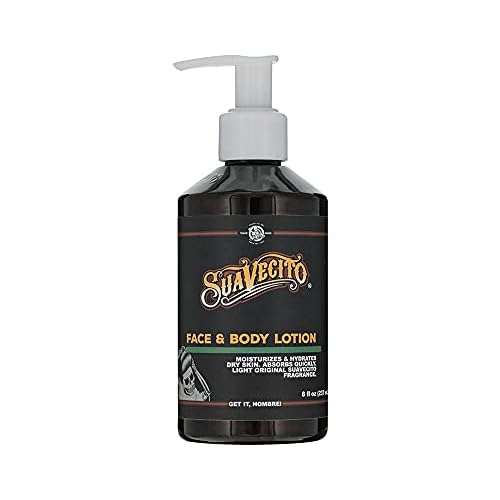 Suavecito Face & Body Lotion 8 oz. Pump Bottle - Original Scent, Skincare Lightweight Moisturizes Dry Skin, Hydrates, No Greasy Residue - Abrosbs Quickly