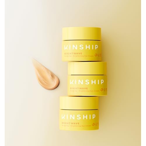 Kinship Brightwave Vitamin C Under Eye Brightener Cream for Sensitive Skin | Dark Circles Under Eye Treatment | Diminishes Fine Lines | Hydrating Eye Cream w/Antioxidants | Fragrance Free, (0.5 Oz)