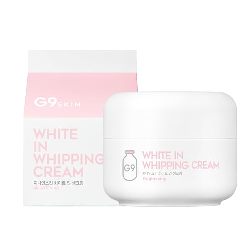 G9SKIN white In Whipping Cream - Hydrating & Brightening Daily Moisturizer Real Milk Tone Up Face Cream for Dull, Uneven Skin, 50g / 1.76oz