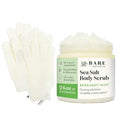 Bare Botanics Exfoliating Shower Gloves + Bergamot Mint Body Salt Scrub