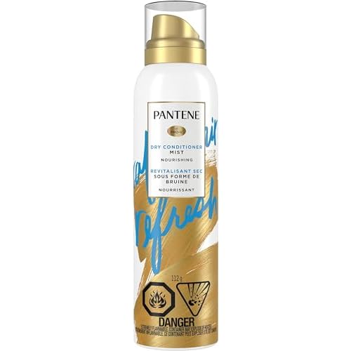 Pantene Dry Conditioner Mist Spray for Hair, 3.9oz, Blue - Instant Hydration and Frizz Control with Vitamin B5, Safe for Color Treated Hair, Pro-V Refresh