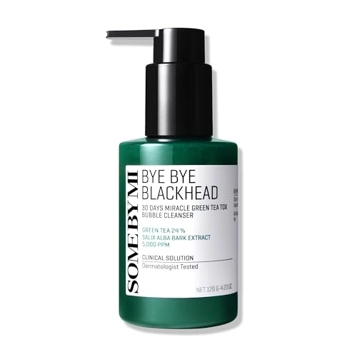 SOME BY MI Bye Bye Blackhead 30 Days Miracle Green Tea Tox Bubble Cleanser ? 4.23oz, 120g ? Korean Face Wash & Bubble Face Mask ? Daily Blackhead-Removing Pore Minimizer for Face ? Korean Skin Care