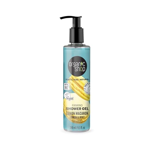Organic shop Lemon & Mint Shower Gel, Skin Firming Body Cleanser, 100% Vegan & Organic, Deep Moisturizing Skin Cleanser, Nourishing Body Wash. 9.5 Fl Oz