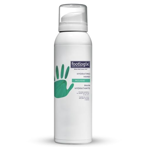 Footlogix Hydrating Hand Mousse with Dermal Infusion Technology¢ç | Deep Hydration for Dry Hands | Urea-Enriched Formula | Fast-Absorbing | 4.23 ozl/119.9 g/125 ml