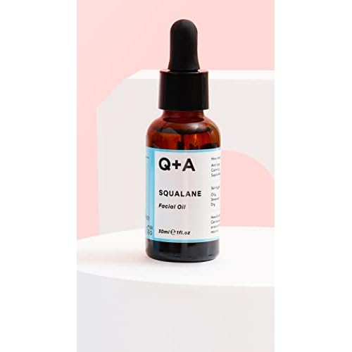 Q+A Squalane Facial Oil (30ml), Natural Hydrating Oil for Soft, Supple Skin, Vegan Formula Derived from Olive Oil, Fragrance Free Skincare, Delivers Deep Hydration for Silky Skin