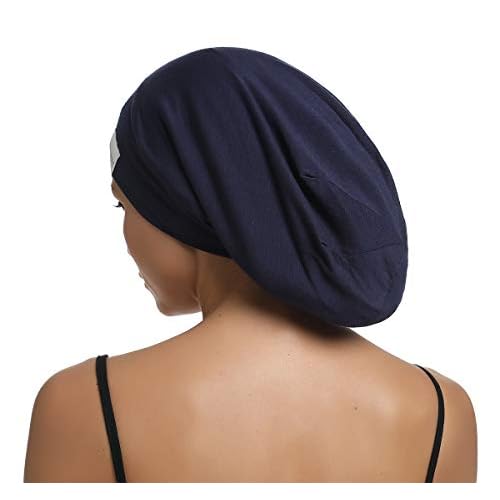 Satin Lined Bonnet Silky Hair Wrap Large Sleep Cap - Adjustable Beanie Slouchy Hats Bonnets for Women Curly Long Hair