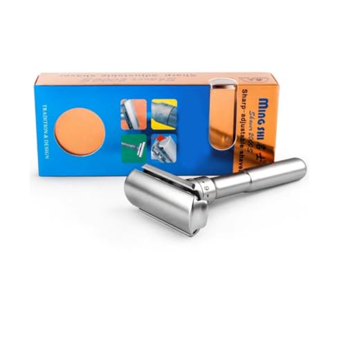 Happyyami Manual Razor Holder Adjustable Double-Sided Men Shaving Face Razor with Blades Lightweight Travel Shaving Machine for Precise Beard Grooming