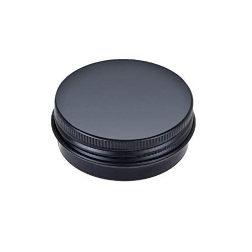 1oz. Metal Tin 30g Sample Lip Balm Tins Aluminum Tin Containers with Lids Screw Top Tins Cans Empty Storage Jars,Pack of 48(Black)