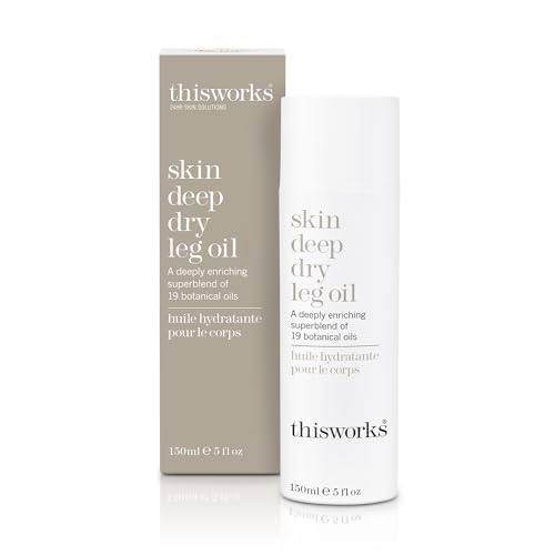 THISWORKS Skin Deep Dry Leg Oil ? 100% Natural Body Oil Moisturizer with 13 Essential Oils & 6 Cold-Pressed Plant Oils, Hydrates & Nourishes Dry Skin, 5 oz / 150ml