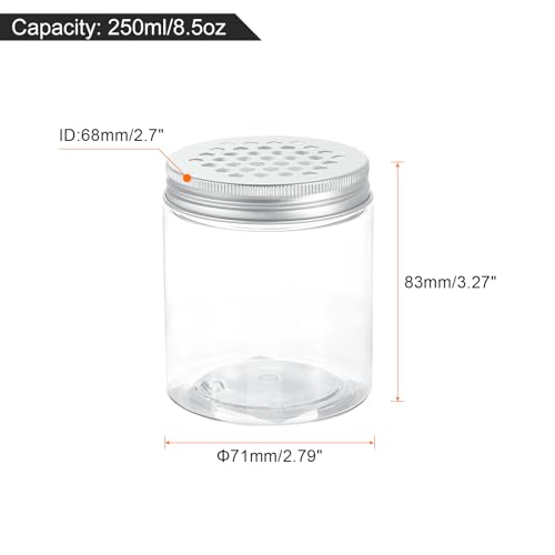 HARFINGTON 12 Pcs Empty Scent Beads Storage Container 8.5oz/250ml Air Freshener Tins Round Refillable Spice Containers Plastic Jars Sample for Travel Storage