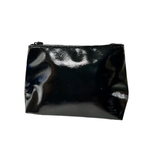 Yves Saint Laurent YSL Cosmetic BLACK PATENT Pouch Makeup Bag YSL Fragrance Bag (8L X 5H X 3W) - 6900/3300