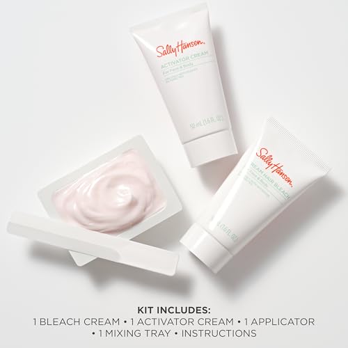 Sally Hansen Bleach Cream for Facial & Body Hair | Vegan Formula with Glycerin | All Skin Types | Pack of 2 (Package May Vary)
