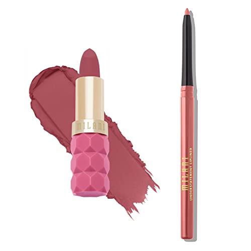 Milani Color Fetish Lipstick and Understatement Lipliner Bundle - Peony & French Rose