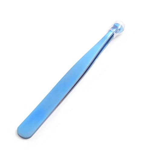 Nose Hair Tweezers Nose Hair Trimming Tweezers Stainless Steel Round Head Tweezers Eyebrow Clippers Trimmer Water Resistant for Men Women Sideburns, Brow, Body, Noses (Blue)