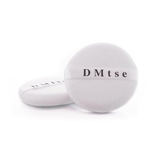 DMtse Set of 6 Round Velour Powder Puff Soft in White