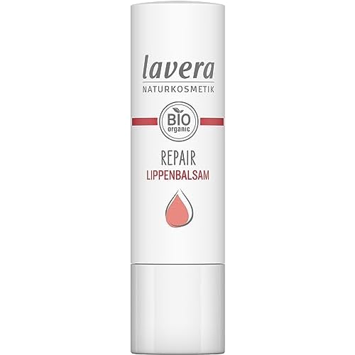 lavera Repair Lip Balm - Protects against dehydration - Instant help - with organic pomegranate & organic argan oil - vegan
