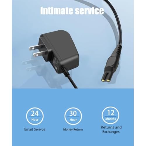 LIANSUM 2W Charger 8V 100MA Power Cord Compatible with Philips One Blade QP2630 Shaver, HQ850, Norelco Oneblade QP2530, QP2630 Electric Razor Trimmer Charging Cable Supply