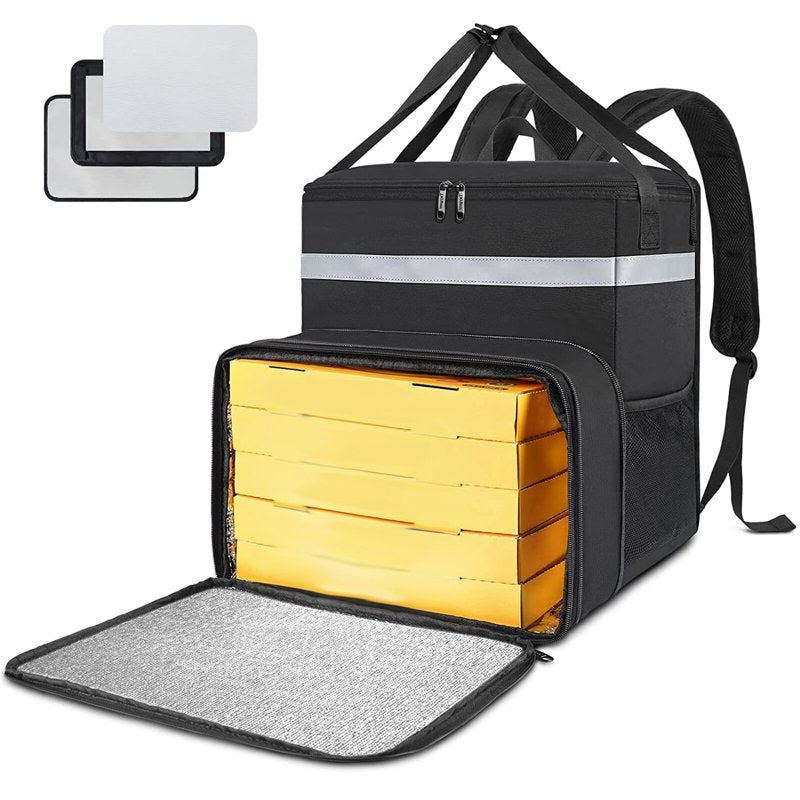 Insulated Food Delivery Backpack Large Leakproof Hot Pizza Bag with Pockets