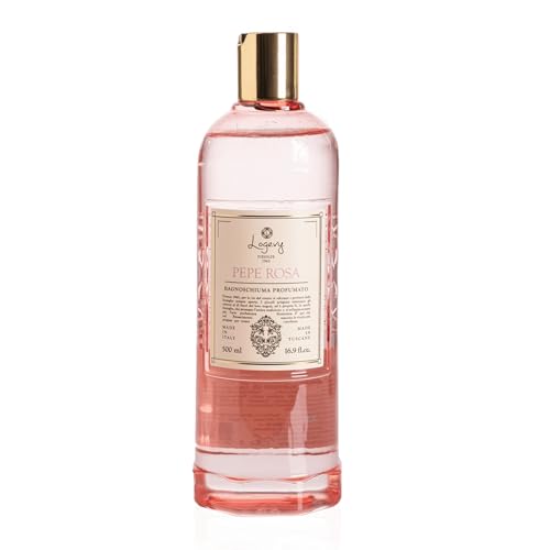 Logevy Pepe Rosa Shower Gel ? Indulgent Pink Pepper Aroma Made from the Best Skin-Friendly Ingredients, Rich in Nutritional Properties for Rejuvenating, Hydrating, and Soothing Action ? 500ml