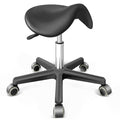 Saddle Stool with Wheels - Anti-Static Ergonomic Adjustable Rolling Stool for Salon, Spa, Office & Home - 360¡Æ Swivel Hydraulic Chair, 330LB Capacity, Black