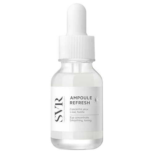 SVR Refresh Concentrate Eye Serum with Hyaluronic Acid, Peptides, and Caffeine. Decongest, Awaken, Tone, and Smooth Puffy Eyes. Targets Dark Circles and Under-eye Bags, 0.5 fl. oz.