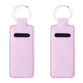 Two-piece Chapstick Holder KeyChain£¬Cute Leather Women and Men Lip Balm Holder Lipstick Key Chain.