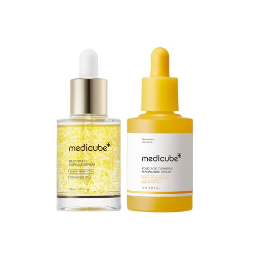 medicube Face & Body Cleansing Duo: Kojic Acid Turmeric Foam Cleanser and Brightening Body Wash | Gentle Exfoliating & Excess Sebum Care Routine