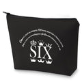 G2TUP SIX Queen Makeup Bag Theatre Fans Gift We¡¯re Six Zipper Pouch Bag Queen Cosmetic Bag (We¡¯re Six-Black)