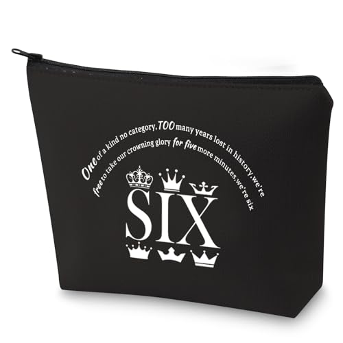 G2TUP SIX Queen Makeup Bag Theatre Fans Gift We¡¯re Six Zipper Pouch Bag Queen Cosmetic Bag (We¡¯re Six-Black)