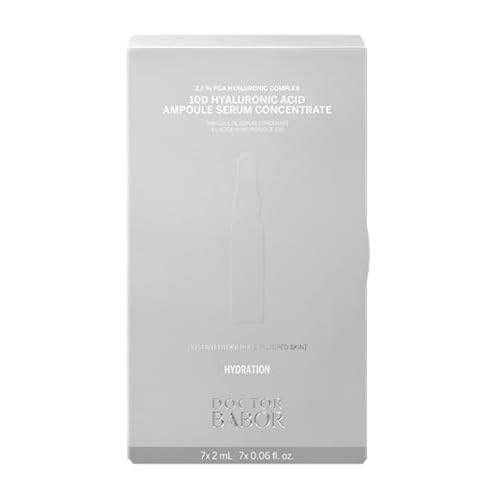 DOCTOR BABOR 10D Hyaluronic Acid Ampoule Serum Concentrate, 7-day Moisture Treatment, Plumper Fresher Complexion with Intensive Moisture, Minimize Wrinkles, Radiantly Glowing Skin