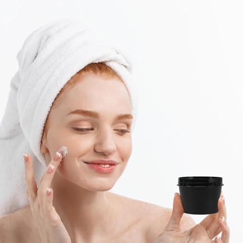 Travel Containers for Toiletries 3.4oz/100ml 24 Pack TSA Approved Plastic Cream Jars Wide-mouth Cosmetic Pot Jars with Lids Leak Proof Travel Size Containers for Makeup Face Cream(Black)
