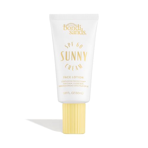 Bondi Sands Sunny Cream SPF 60 Face Lotion, Hydrating + Nourishing Broad Spectrum Daily Sunscreen, Dermatologist-Approved, Oil-Free, 1.69 Fl Oz