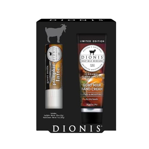 Dionis Goat Milk Caramel Pumpkin Spice Hand Cream and Pumpkin Latte Lip Balm Set
