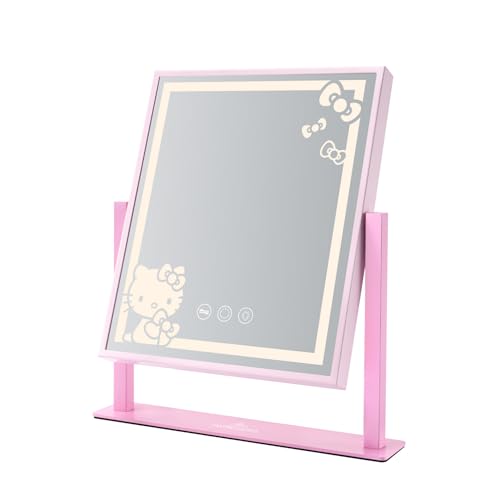 Impressions Vanity Hello Kitty Pretty Pink Tri Tone Led Makeup Mirror, Stylish Mirror with Lights and, Ideal for Your Vanity Desk or Travel Setup