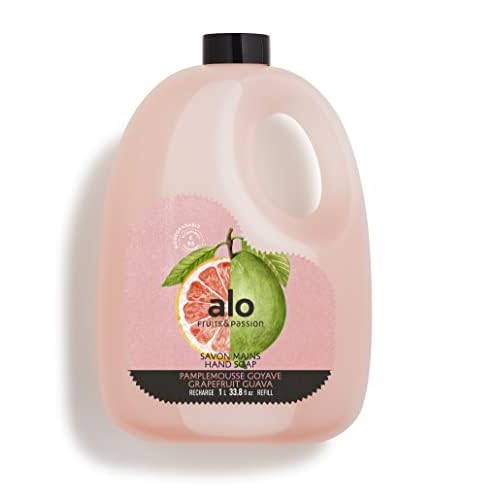 Live Clean Fresh Water Hydrating LiAlo Hand Soap by Fruits & Passion - Grapefruit Guava - 1L quid Hand Soap Refill, 1 L, light blue