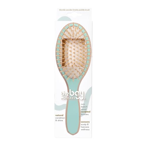 The Bay by Cricket¢â Blondie Wooden Paddle Hair Brush Painted Ladies Series with Wood Bristles for Enhanced Smooth and Shiny Hair Results