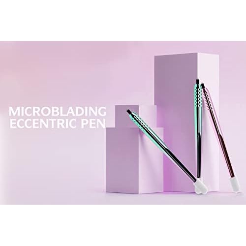 PACK OF 10 - Mellie Microblading Disposable Microblading Pen with Pigment Sponge Disposable Tool For Creating Eyebrows Microblading Supplies (Rainbow, U18 .18mm)