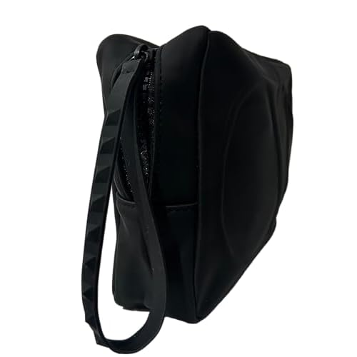 Valentino Black Large Zip Makeup Cosmetic Clutch Wristlet Pouch Approx 8.5L x 5H x 2W (2235)