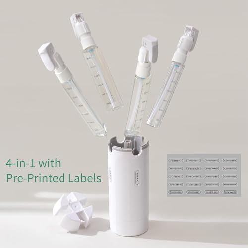 4 in 1 Travel Dispenser, 4 Pack 30ML Travel Bottles for Toiletries, Leak Proof Travel Size Containers, Portable for Shampoo Lotion Conditioner Cream (Green)