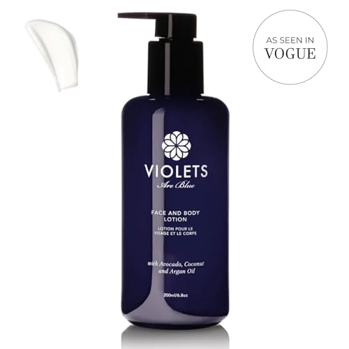 Violets are Blue¢ç Hydrating Face & Body Lotion with Argan, Avocado, Castor & Lavender Oil ? Natural Moisturizer for Dry, Sensitive Skin ? Vitamin A, D & E Rich ? Non-Greasy, Plant-Based Skincare 6.8oz