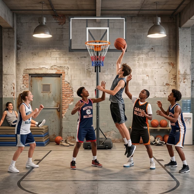 Adjustable Portable Basketball Hoop System for Kids & Adults, 33 Inch Backboard