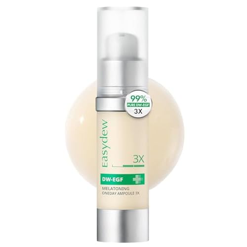 Easydew DW-EGF Melatoning Ampoule 3X - Hydrating Dark Spot Serum with Niacinamide & Glutathione for Uneven Skin - Fast Absorbing Day & Night Ampoule Korean Skin Care (Bottle 1.01 fl oz, EGF 3X)