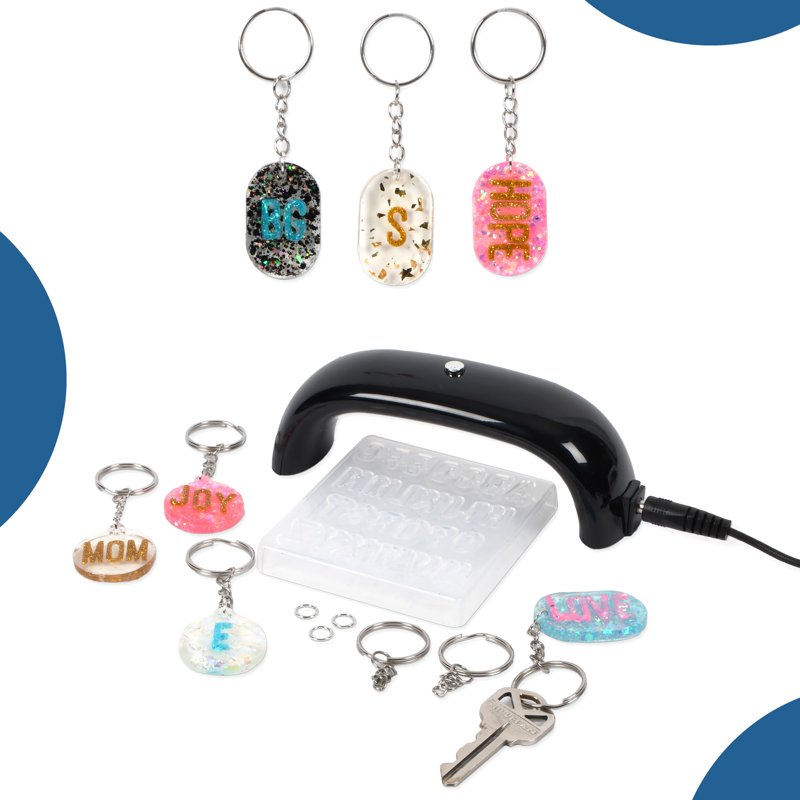 UV Resin Monogram Keychain Making Kit - Jewelry Craft Supplies