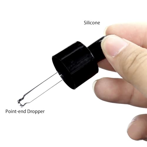 10 Pack 1oz Dark Green Round Flat Shoulder Essential Oil Dropper Bottle With 2 Funnels And 2 Plastic Pipette, 30 ml Thick Bottom Dropper Bottle Travel Aromatherapy Oil Container