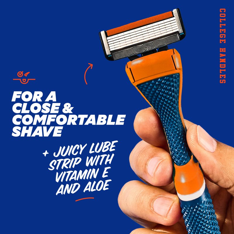Men's 6-Blade Razor Starter Set with Reusable Handle and Blades