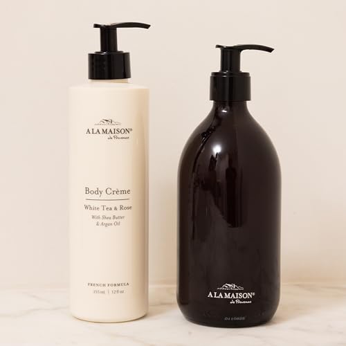 A LA MAISON Body Cr?me ? Fresh Mint & Verveine ? Shea Butter Body Lotion with Argan & Avocado Oils ? Rich, Nourishing French Formula for Dry Skin ? 12 oz ? Amber Collection
