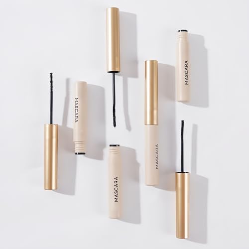 Waterproof Black Mascara with Small Brush for Lower/Fine Lashes/Sparse Eyelashes, No Clumping, Smudge-Proof, No Flaking, Natural