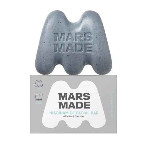 Niacinamide Facial Bar with Black Sesame - Nourishing & Moisturizing Face Wash Soap Bar for All Skin Types - Vegan & Travel-Friendly Korean Skincare (95g, 3.35 oz)
